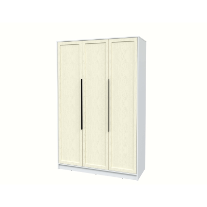 Шкаф распашной Тренд КТ-Ш3 (Белый платинум ЛДСП/ Дуб снежный ЛМДФ) Ш1360 В2128 Г547